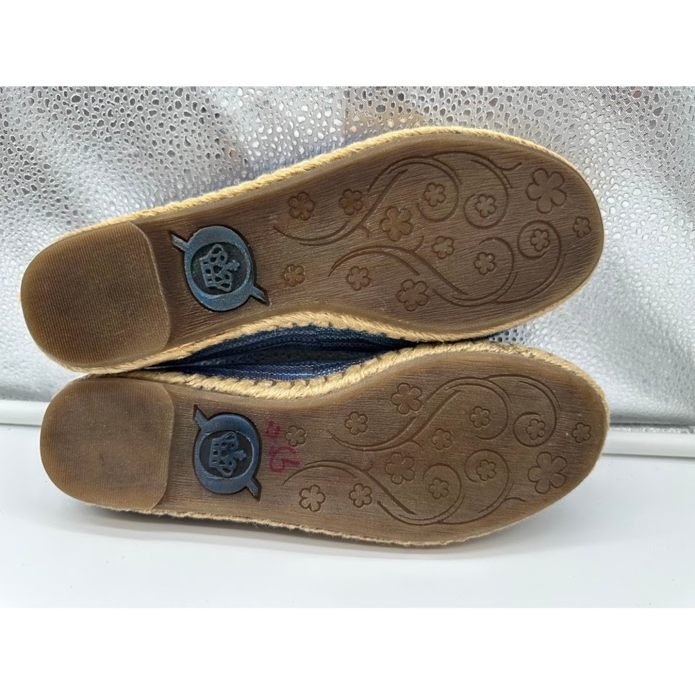 Born Blue Striped Woven Espadrille Flats Womens 6.5 B58004 Handcrafted Slip On - Picture 7 of 7